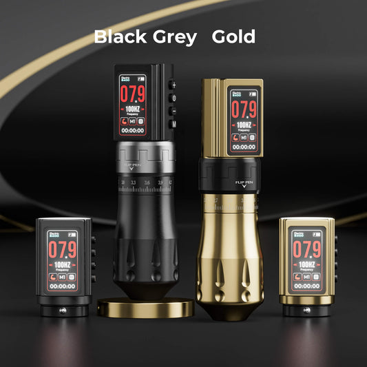 CNC E400 Wireless Tattoo Machine with 3600mAh Dual Batteries Adjustable 7 Strokes 2.4-4.2mm Rotary Pen LED Display Brushless Motor Tattoo Gun for Tattoo Artists Supply