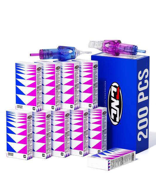 CNC Dimension Tattoo Cartridge Needles 200pcs Assorted RL/RS/RM with Membrane