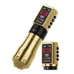 CNC E400 Wireless Tattoo Machine with 3600mAh Dual Batteries Adjustable 7 Strokes 2.4-4.2mm Rotary Pen LED Display Brushless Motor Tattoo Gun for Tattoo Artists Supply