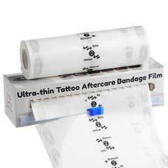 CNC Tattoo Aftercare Bandage 6""x 5.5 Yard Waterproof Adhesive Bandages Transparent Film Dressing with Sliding Cut Tattoo Wraps for Healing Second Skin Protection Tattoo Cover Up Tattoo Supply, White