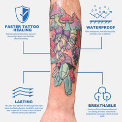 CNC Tattoo Aftercare Bandage 6""x 5.5 Yard Waterproof Adhesive Bandages Transparent Film Dressing with Sliding Cut Tattoo Wraps for Healing Second Skin Protection Tattoo Cover Up Tattoo Supply, White