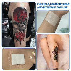 CNC Tattoo Aftercare Bandage 6""x 5.5 Yard Waterproof Adhesive Bandages Transparent Film Dressing with Sliding Cut Tattoo Wraps for Healing Second Skin Protection Tattoo Cover Up Tattoo Supply, White