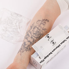 CNC Tattoo Aftercare Bandage 6""x 5.5 Yard Waterproof Adhesive Bandages Transparent Film Dressing with Sliding Cut Tattoo Wraps for Healing Second Skin Protection Tattoo Cover Up Tattoo Supply, White