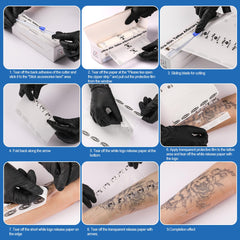 CNC Tattoo Aftercare Bandage 6""x 5.5 Yard Waterproof Adhesive Bandages Transparent Film Dressing with Sliding Cut Tattoo Wraps for Healing Second Skin Protection Tattoo Cover Up Tattoo Supply, White