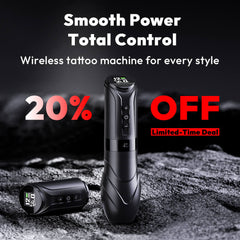 CNC KRONOS Wireless Tattoo Machine with Adjustable Stroke – Rotary Cartridge Tattoo Pen Gun with Extra 1900mAh Battery, Modular Screen Display, Coreless Motor for Professional Tattoo Artists