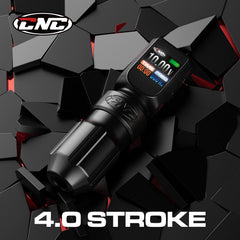 CNC E77 PRO Kabellose Tattoo-Stiftmaschine mit 3200 mAh Doppelbatterien, LED-Anzeige, 4,0-Takt, kernlosem Motor – für Profis und Anfänger
