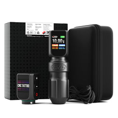 CNC E77 PRO Kabellose Tattoo-Stiftmaschine mit 3200 mAh Doppelbatterien, LED-Anzeige, 4,0-Takt, kernlosem Motor – für Profis und Anfänger