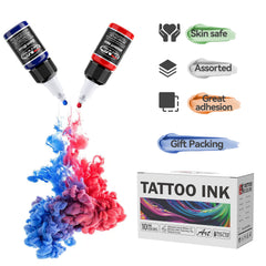 CNC Tattoo Ink 10 Colors Set 1/2oz 15ml/Bottle Tattoo Inks Pigment Kit Superior Tattoo Supplies for Lining, Shading, Tribal, and Blending