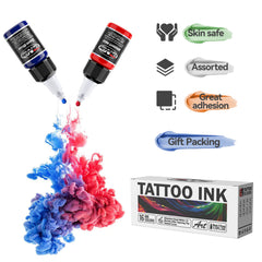 CNC Tattoo Ink 10 Colors Set 1/2oz 15ml/Bottle Tattoo Inks Pigment Kit Superior Tattoo Supplies for Lining, Shading, Tribal, and Blending