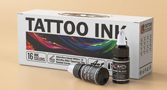 CNC Tattoo Ink 10 Colors Set 1/2oz 15ml/Bottle Tattoo Inks Pigment Kit Superior Tattoo Supplies for Lining, Shading, Tribal, and Blending