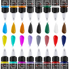 CNC Tattoo Ink 10 Colors Set 1/2oz 15ml/Bottle Tattoo Inks Pigment Kit Superior Tattoo Supplies for Lining, Shading, Tribal, and Blending