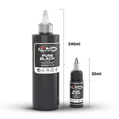 CNC 8oz Black Tattoo Ink Set 240ml Pure Black Vegan-Friendly Pigment Professional Tattoo Supplies for Lining, Shading, Blending Premium Skin-Safe Inks