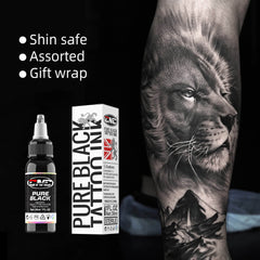CNC Black Tattoo Ink 1oz (30ml) USA Standard Pigment Tattoo Supplies für Lining, Shading, Tribal und Blending Pure Black Premium Inks 