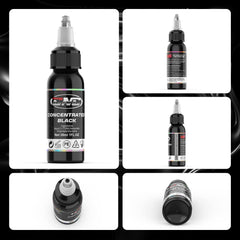 CNC Tattoofarbe Konzentriertes Schwarzes Professionelles Liner Outlining Permanent Schwarzes Tattoo-Tintenset Körperfarben Microblading-Pigment für Tätowierer - (1 oz) 30 ml 