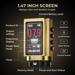 CNC E400 Wireless Tattoo Machine with 3600mAh Dual Batteries Adjustable 7 Strokes 2.4-4.2mm Rotary Pen LED Display Brushless Motor Tattoo Gun for Tattoo Artists Supply